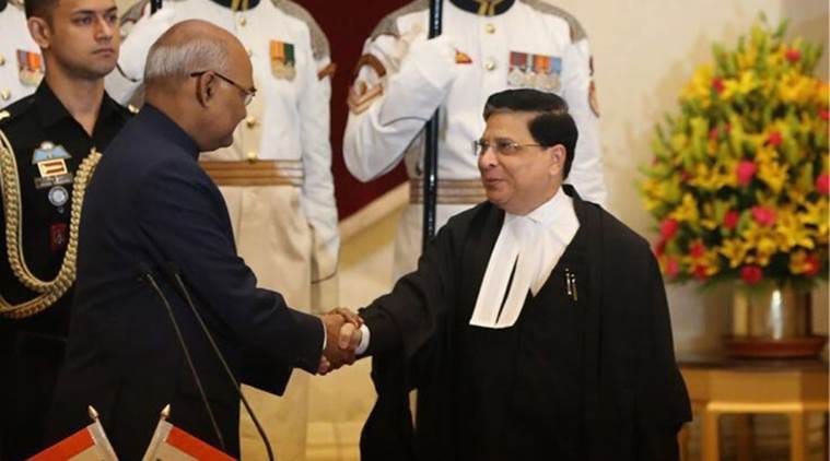 President Ram Nath Kovind with Chief Justice of India Deepak Misra.