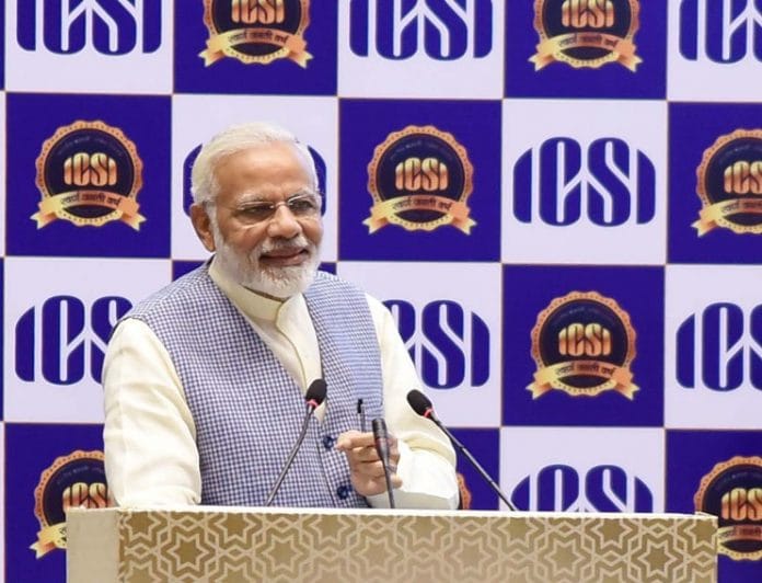 Narendra Modi giving a speech