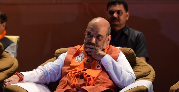 Amit Shah during a campaign event in Gujarat