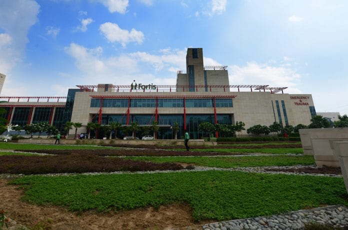 Outside view of Fortis Hospital in Gurgaon