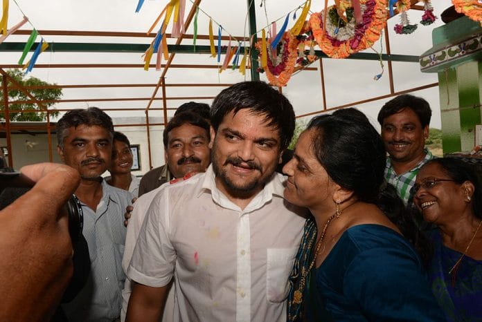 Hardik Patel in a rally