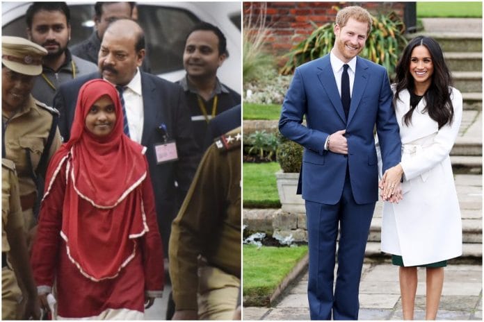 Hadiya Jahan and Prince Harry with Meghan Markle