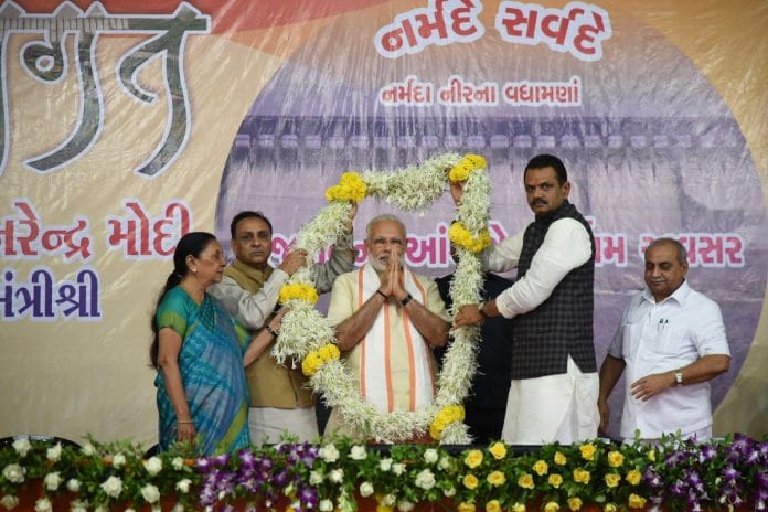 Narendra Modi at a rally in Gujarat