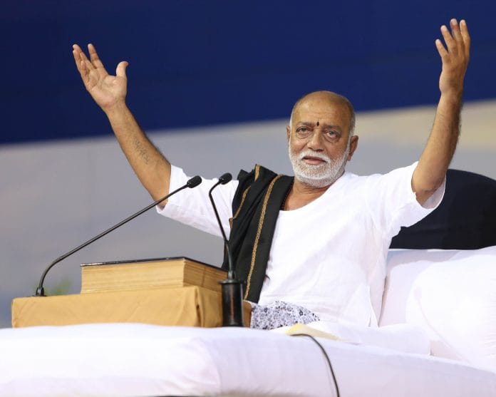 A file photo of Morari Bapu