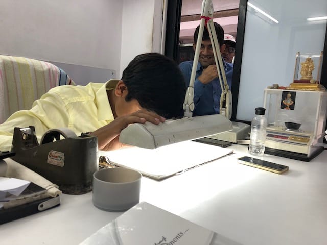 A worker in Surat's diamond industry.