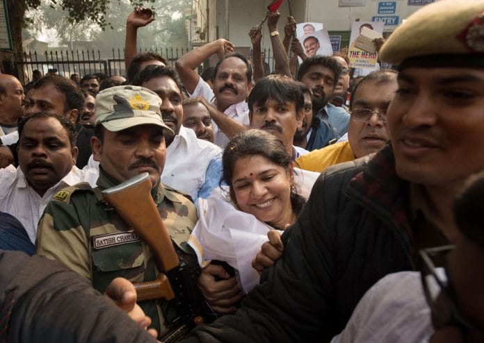 DMK MP Kanimozhi leaves the Patiala House court
