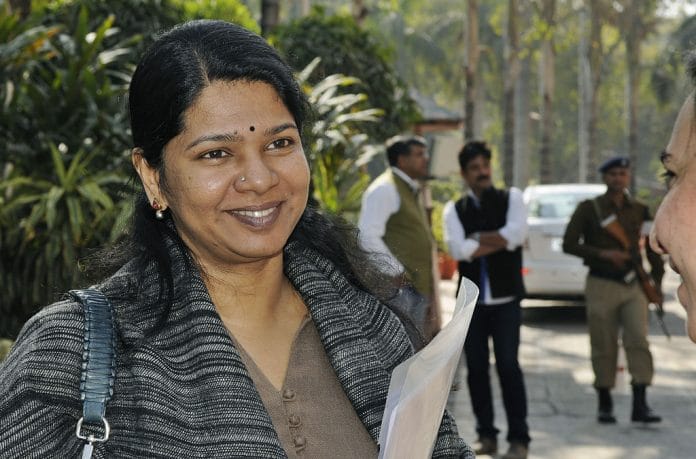 Kanimozhi smiling