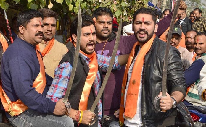 File photo of Bajrang Dal with Vishva Hindu Parishad (VHP) members (representational) | Sameer Sehgal/Getty Images