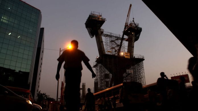 Metro Rail construction going on at Andheri Kurla road.