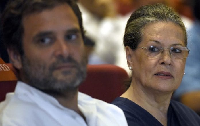 Sonia Gandhi and Rahul Gandhi at an event