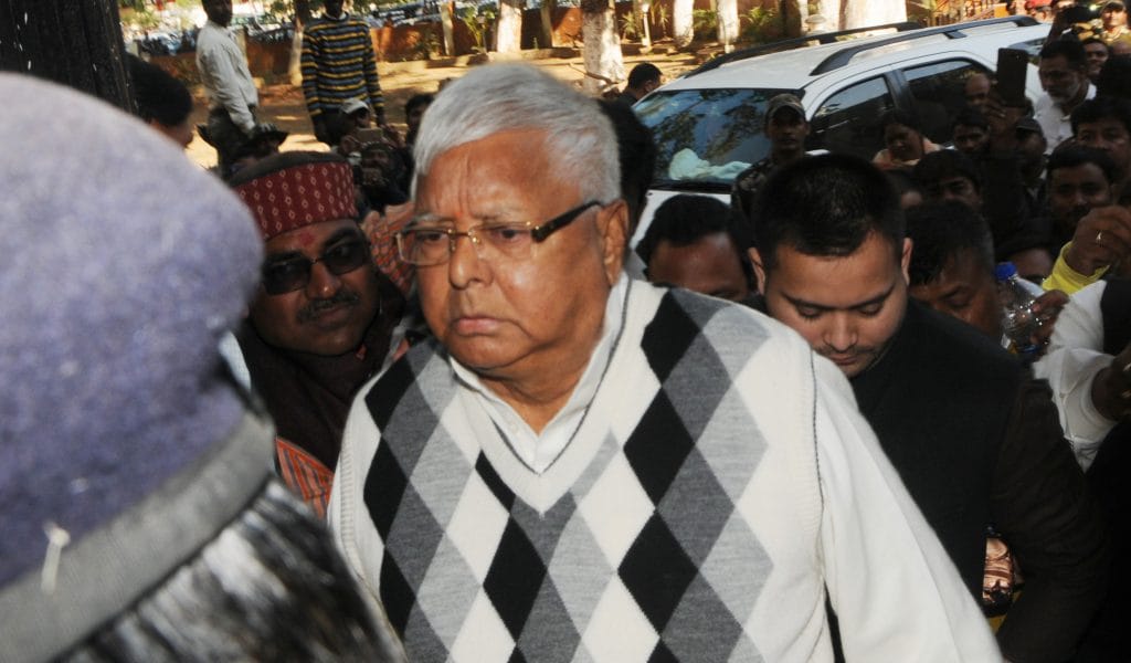 Lalu Prasad Yadav coming out of the CBI Special Court