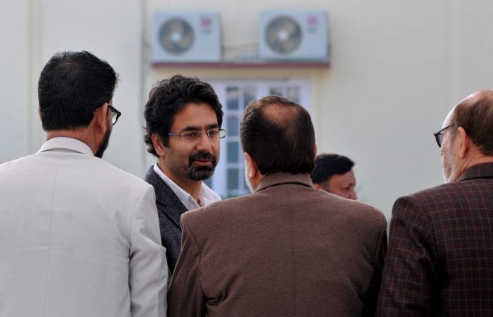 Tassaduq Mufti after taking oath in the BJP-PDP coalition government