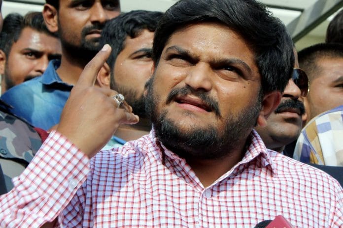 Patidar Anamant Andolan Samiti (PAAS) convener Hardik Patel addresses the media in Ahmedabad on Monday.