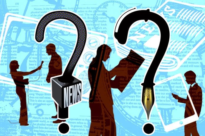 An illustration depicting elections, media and exit polls