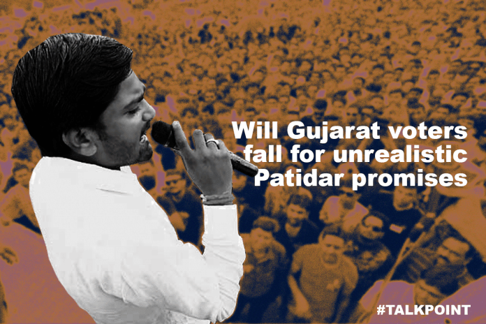 A graphic showing Patel leader Hardik Patel