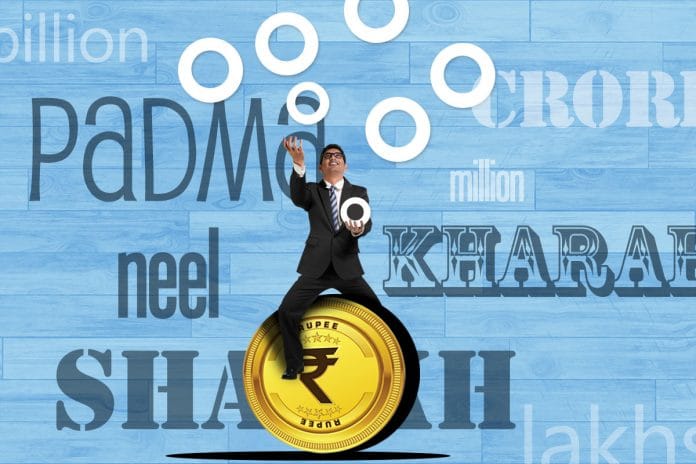 Illlustration showing a man juggling zeros