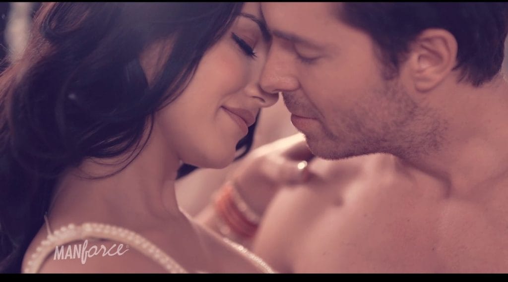 A screen grab of Manforce's condom ad