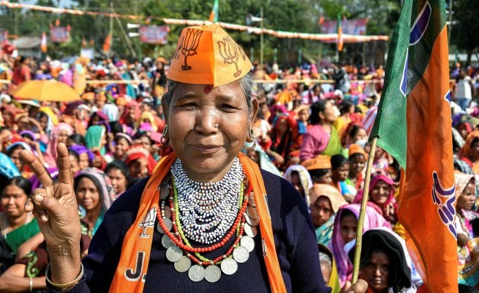 A BJP election rally in Ambasa, Tripura