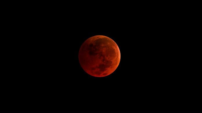 The super blue blood moon during lunar eclipse