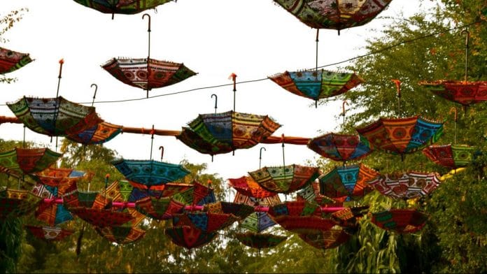 colourful umbrella canopy