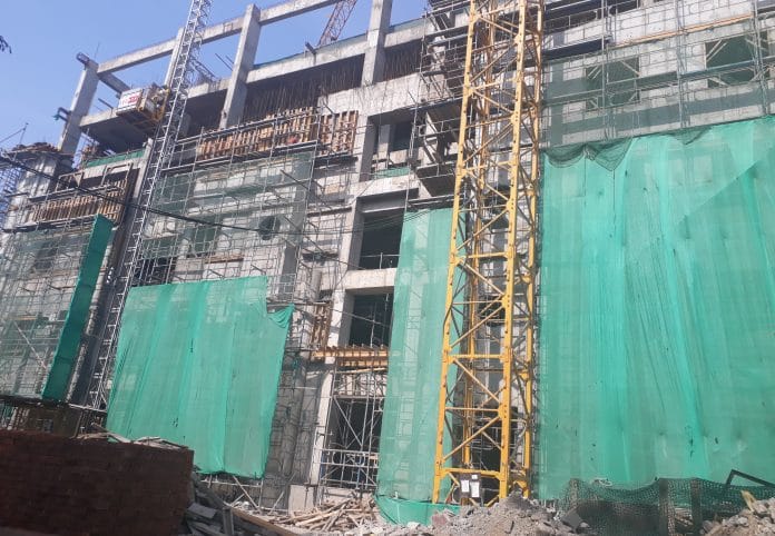 The INC office being constructed