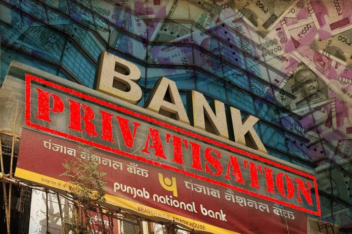 Illustration by Peali Dezine on bank privatisation