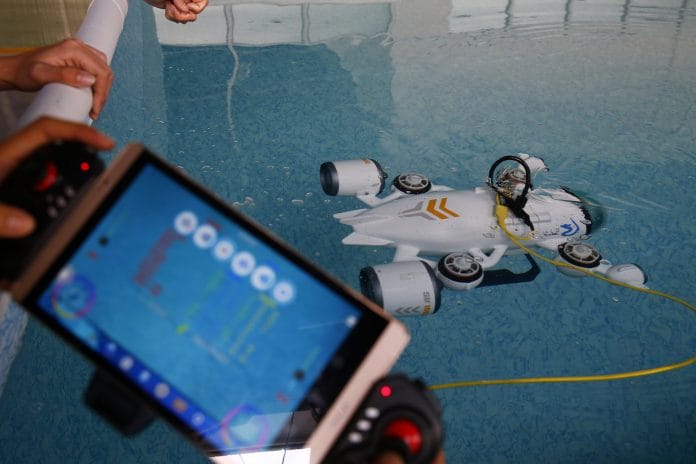 An Underwater Unmanned Vehicle which is named 