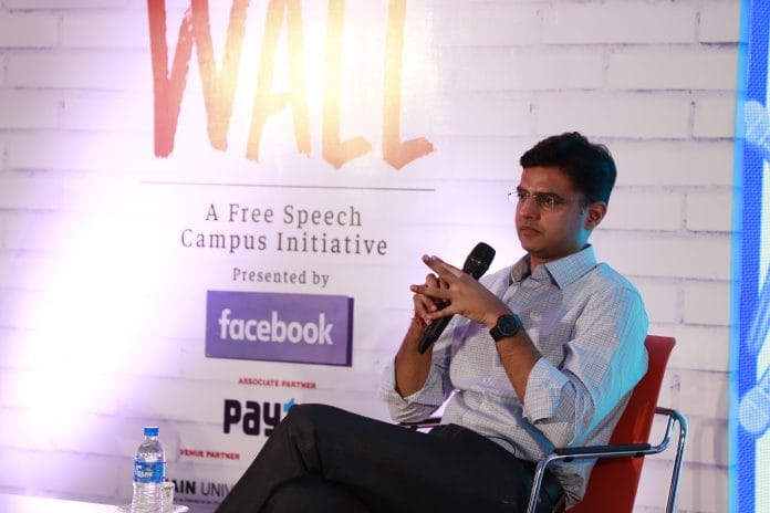 Sachin Pilot at Democracy Wall