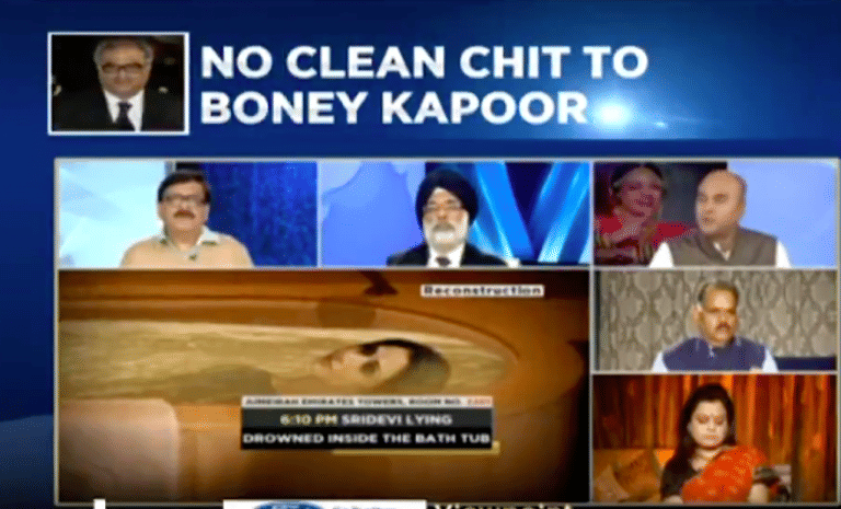 Bathtub, wine, drowning Sridevi: A successful woman’s death unleashes the worst in TV news