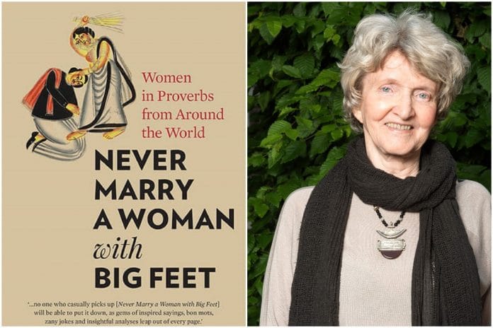 Mineke Schipper and her book cover