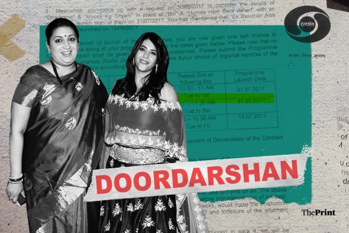 Minister for Information and Broadcasting Smriti Irani and Balaji Telefilms head Ekta Kapoor