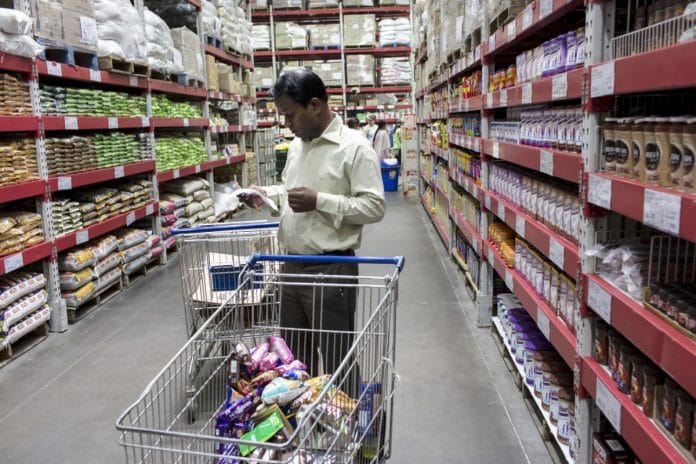 A customer at a Walmart India Pvt. Best Price Modern Wholesale store in Chandigarh