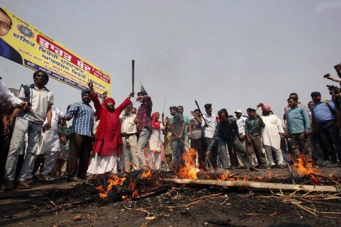 Protest during 'Bharat Bandh' in Amritsar on Monday