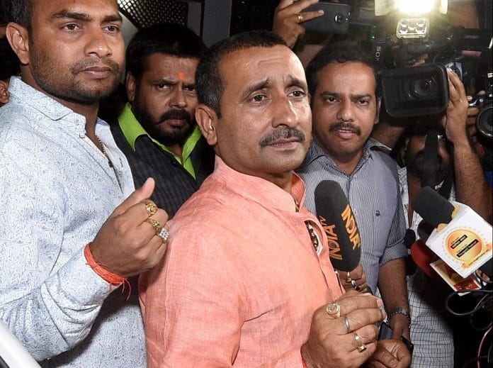 BJP MLA from Unnao Kuldip Singh Sengar reached SSP office