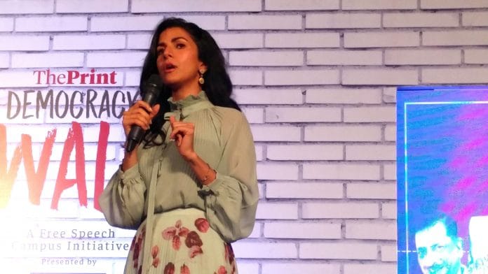 Nimrat Kaur at Democracy Wall