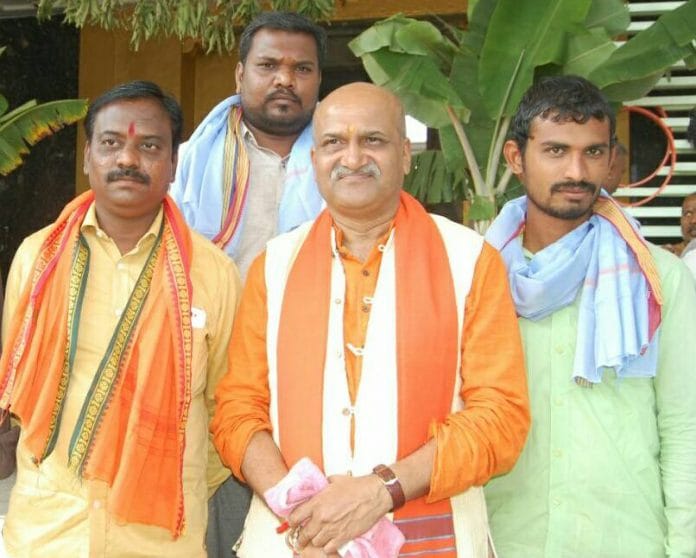 Pramod Muthalik, president of the Sir Ram Sene group has become infamous for his moral policing acts | @vijayaprasad.ponnur | Facebook