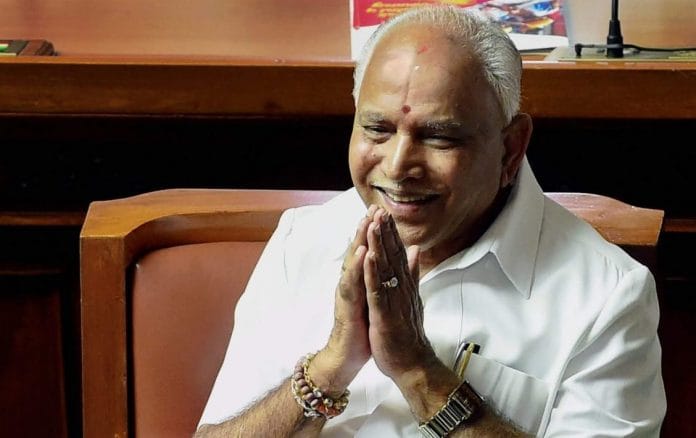 B.S. Yediyurappa addresses the Vidhan Soudha in Bengaluru | PTI /Shailendra Bhojak