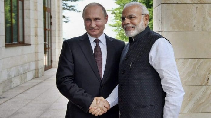 Prime Minister Narendra Modi meeting Vladimir Putin, at Sochi, Russia | PTI