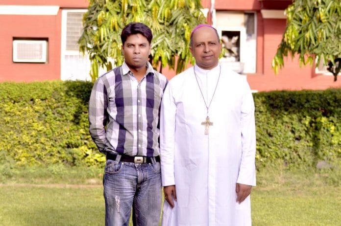 File photo of Delhi Archbishop Anil Joseph Thomas Couto with a follower | Twitter | samson2india