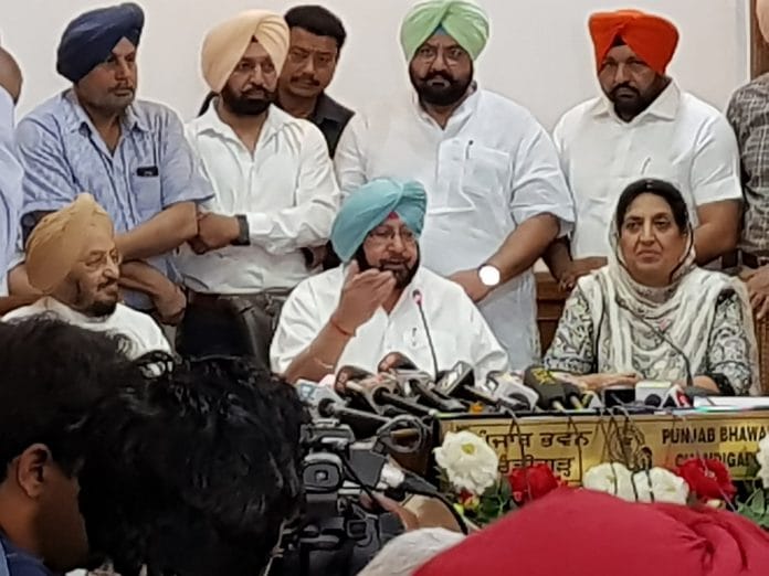 CM Capt. Amarinder Singh addressing the press conference | Theprint.in