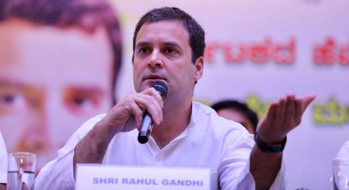 Rahul Gandhi at a press conference