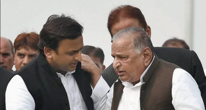 Akhilesh and Mulayam Singh Yadav