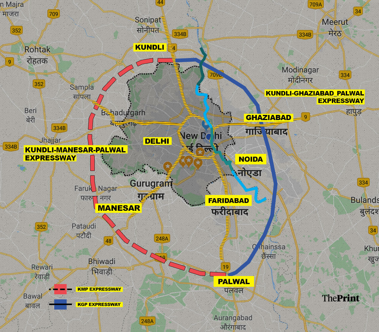 An illustration of the proposed highways 