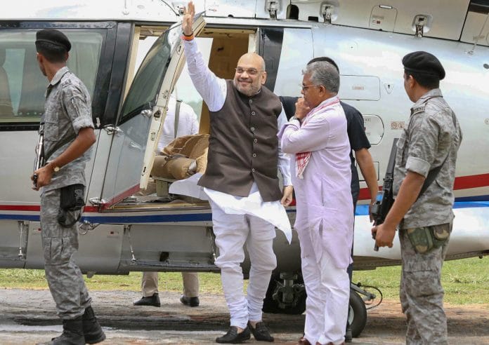BJP National President Amit Shah arrives in Birbhum, West Bengal | PTI
