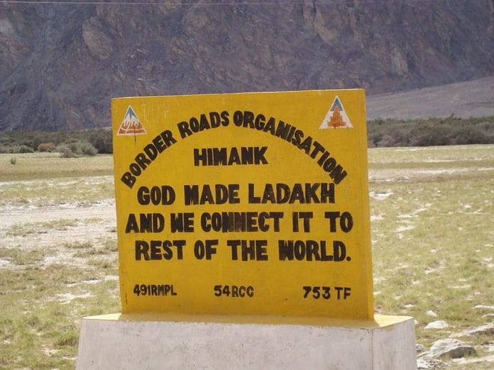 Border Road Organisation board in Ladakh
