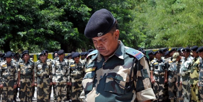 A Border Security Force (BSF) personnel at a wreath laying ceremony in Kashmir (representational image) | Photo by Nitin Kanotra/Hindustan Times via Getty Images)