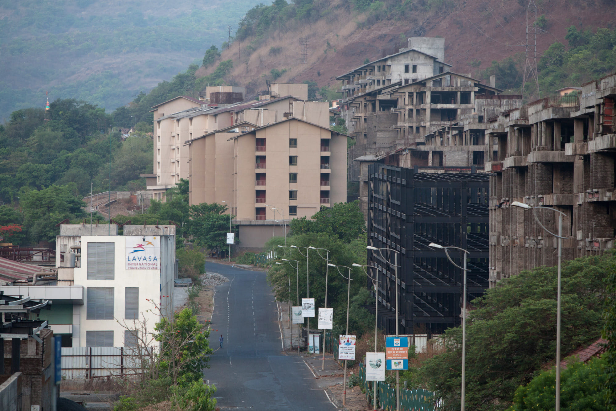 A view of the site where construction has stopped 