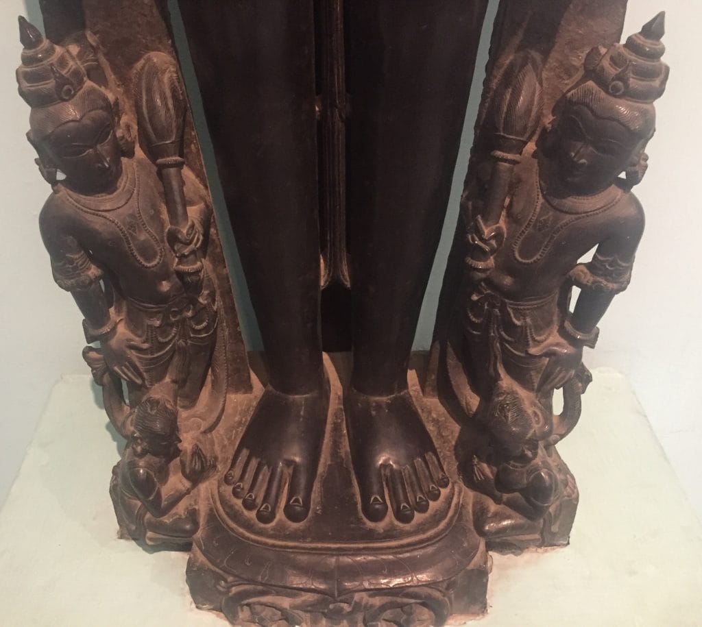 Dust gathered on an 11th Century AD Chahamana statue