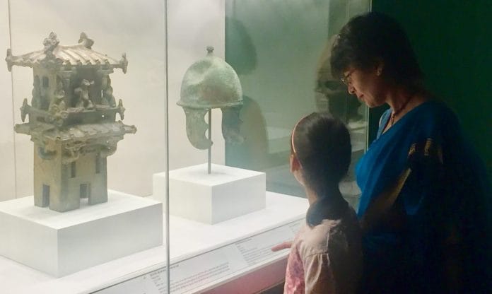 A mother and daughter at ‘India and the World’.