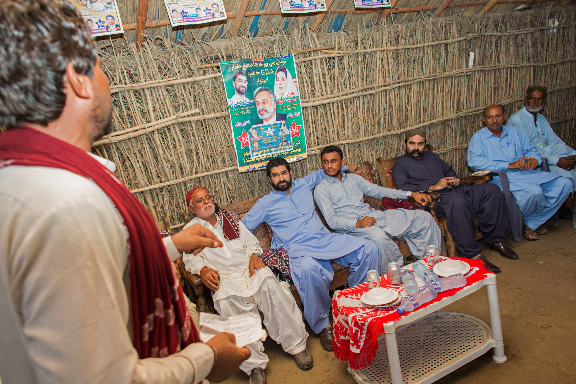 Hasnain Mirza with his supporters 